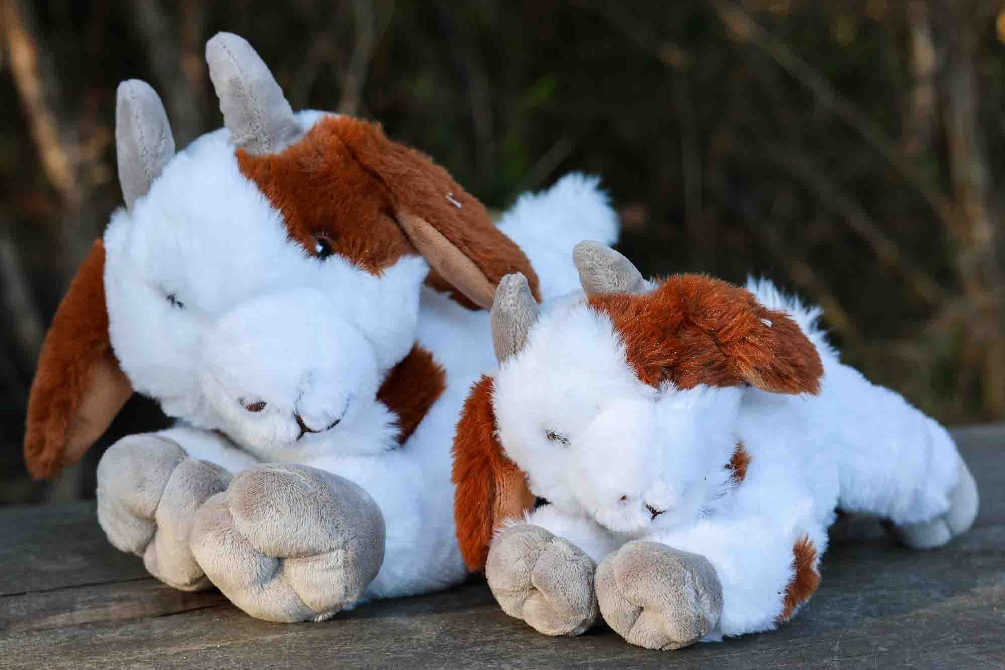 Plush goats and friends