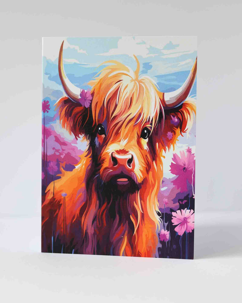 Highland cow greeting card