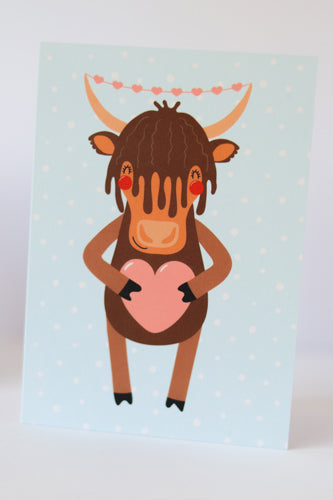 Loving highland cow greeting card - Send Direct