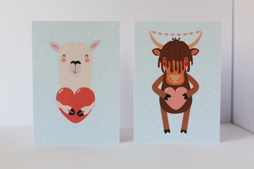 Llama love greeting card